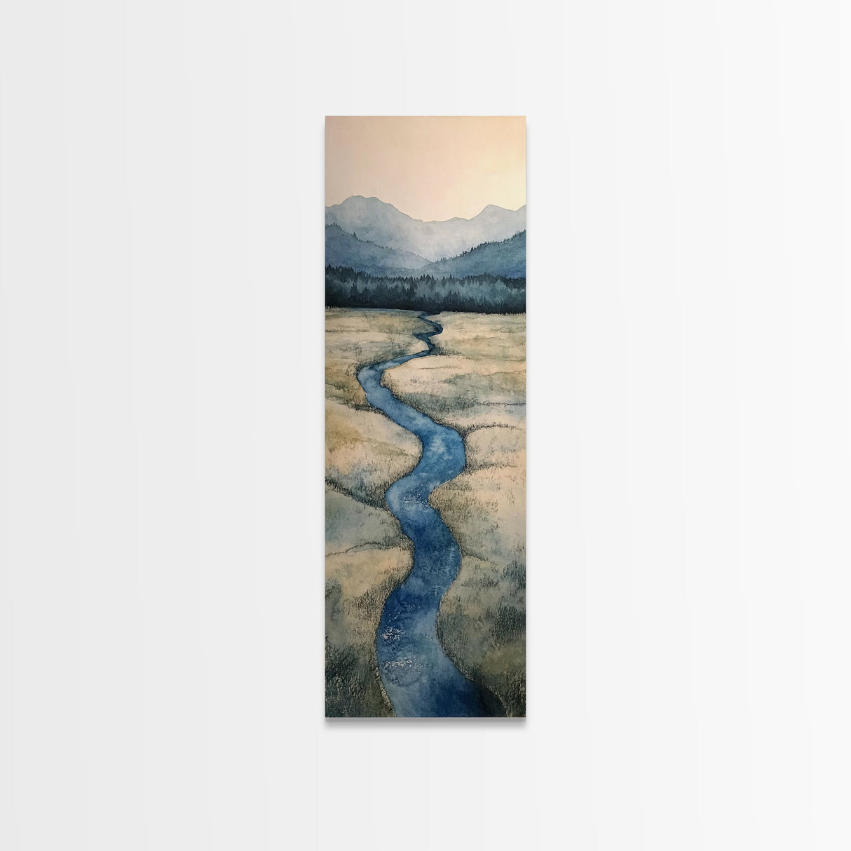 Framed Canvas Print Nature-Inspired Marsh Painting Landscape Painting Wabi Sabi Art Guest Room Art Rustic Decor Perfect Above Sofa Accent