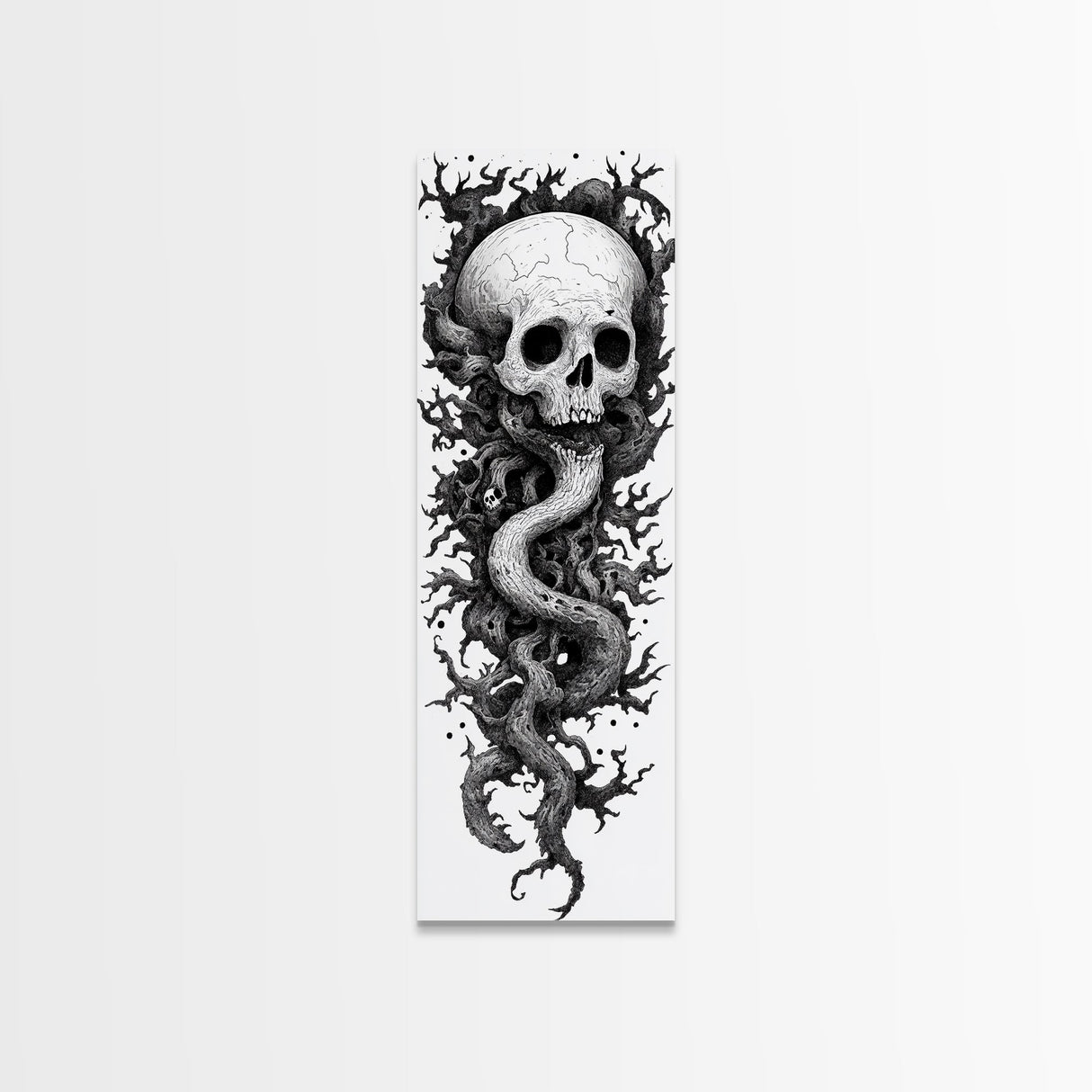 Cosmic Horror Wall Art Framed Canvas Print, Skull Art, Skull Painting Print, Skull Wall Art, Halloween Decor