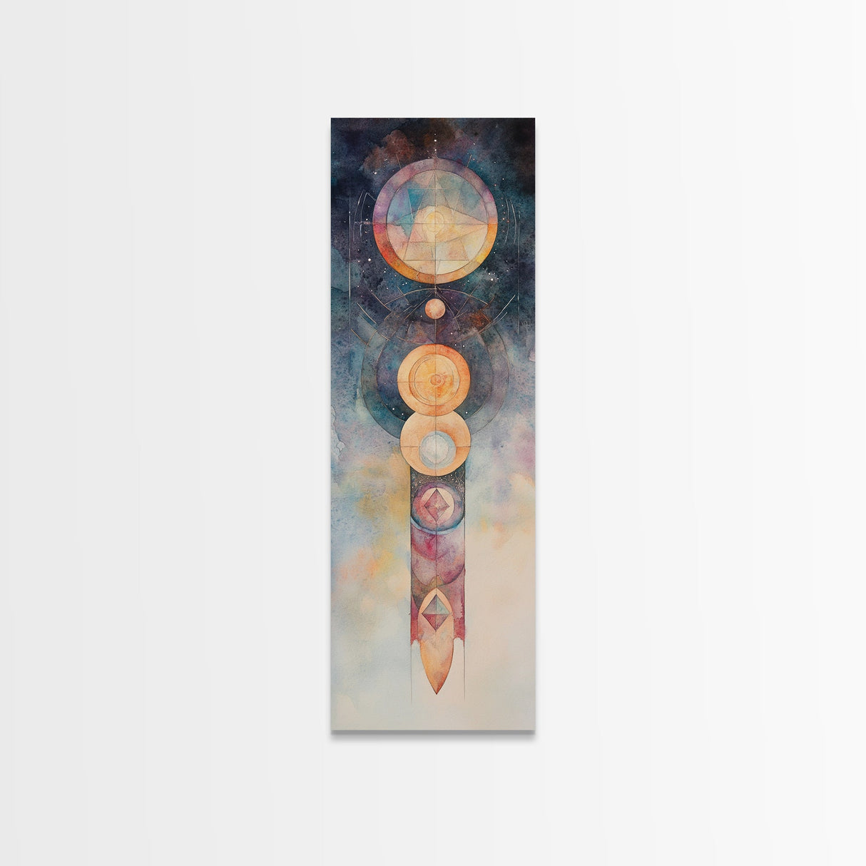 Sacred Geometry Art, Mystic Canvas Print, Sacred Geometry Art, Vertical Wall Art For Bedroom And Living Room Decor