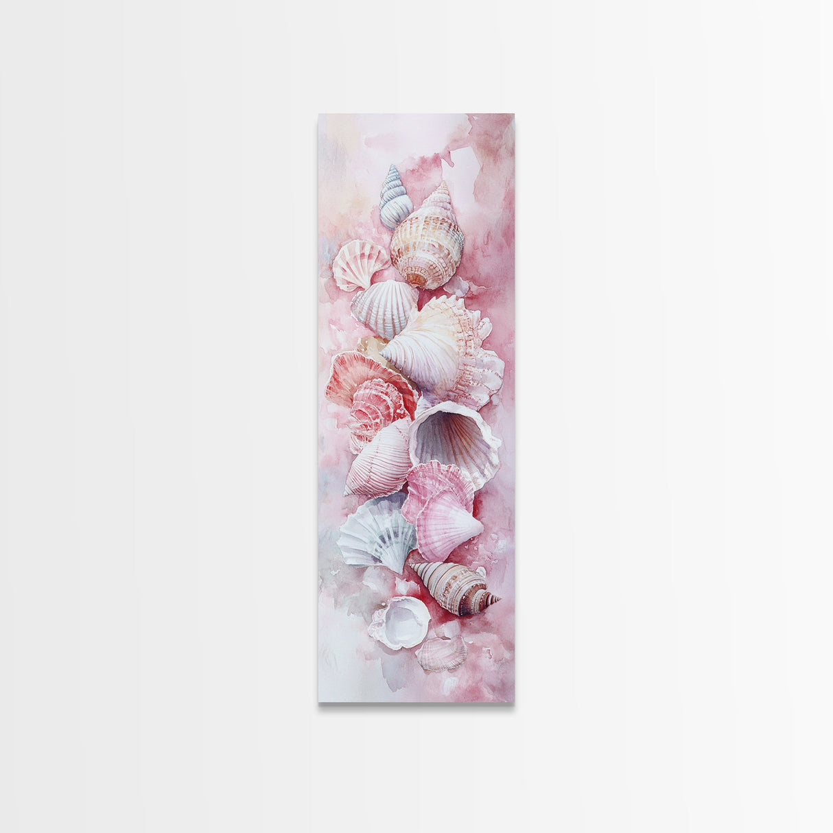 Coastal Seashell Painting Framed Canvas Print Featuring Nautical Decor Perfect Beach House Coastal Landscape Wall Art Theme