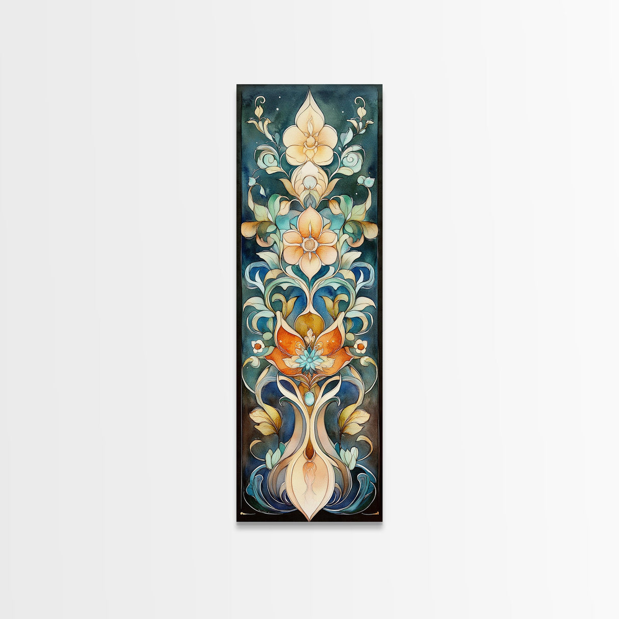 Canvas Print Moroccan Wall Art Botanical Prints Chinoiserie Wall Art Floral Rustic Decor Tall Narrow Wall Art Bedroom Art Christmas Gift