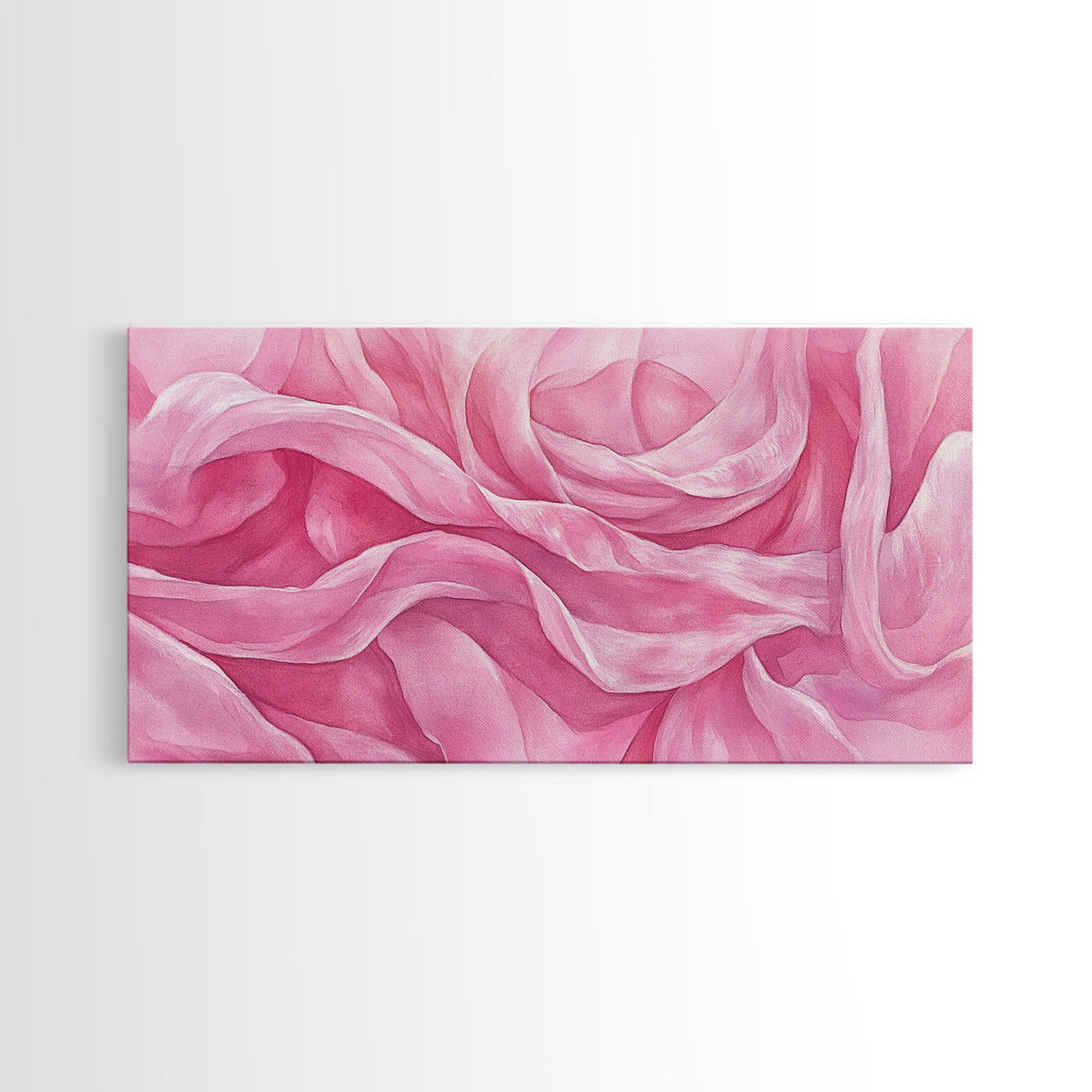 Soft Rose Canvas Print, Light Pink Abstract Art of Petals with Minimalist Style, Feminine Wall Decor for Living Room or Bedroom