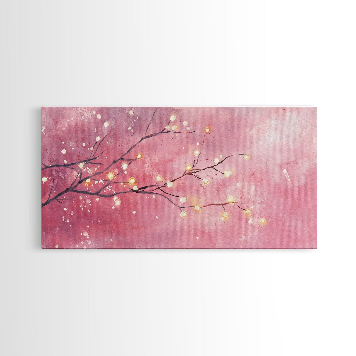 Light Pink Cherry Blossom Canvas Print | Cherry Blossom Painting | Sakura Wall Art | Nature Inspired Art | Bedroom Above Bed Decor