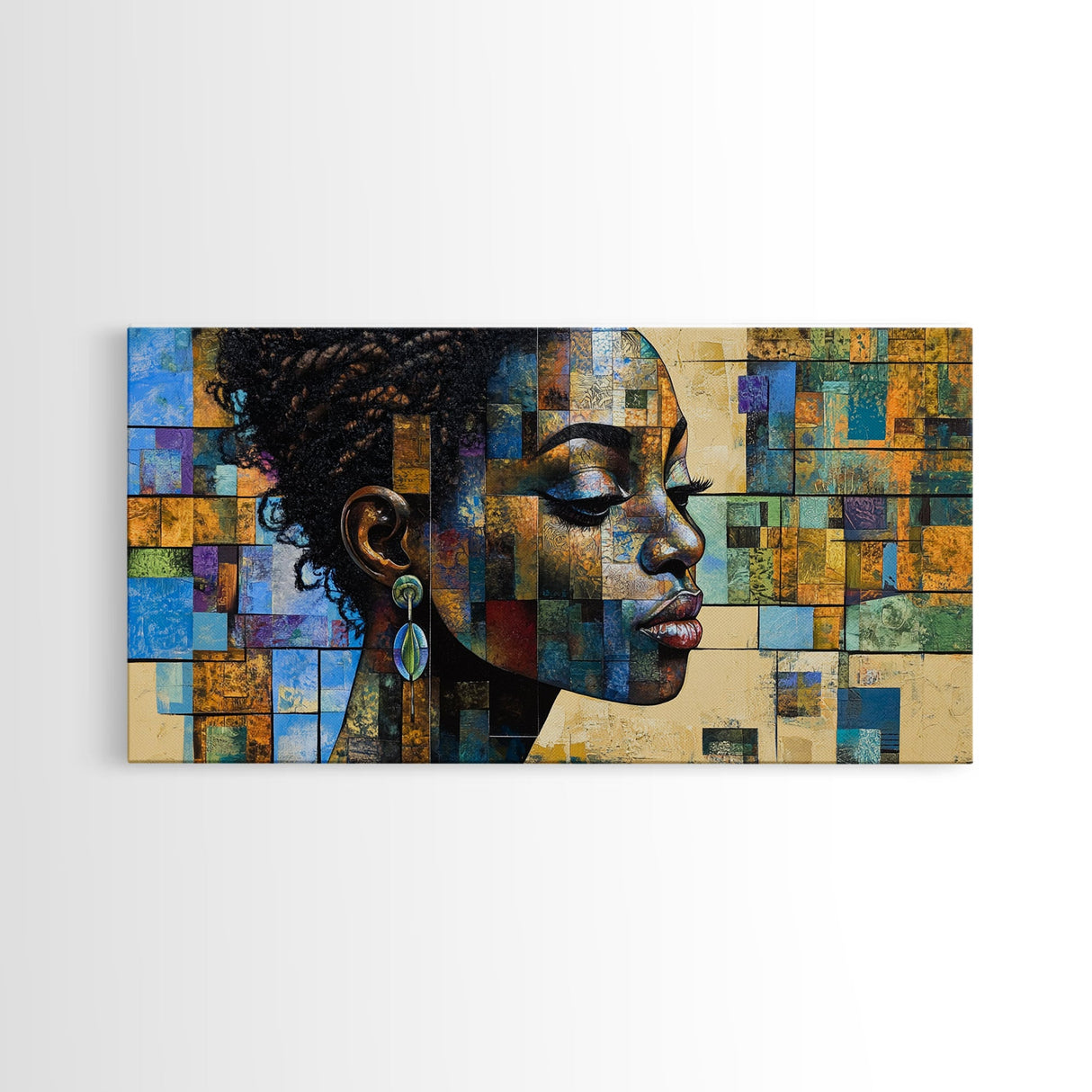 Afrocentric Wall Art Framed Canvas Print, Geometric African Art, Bold Living Room Decor, Unique Moody Art Gift Idea, African Art Print