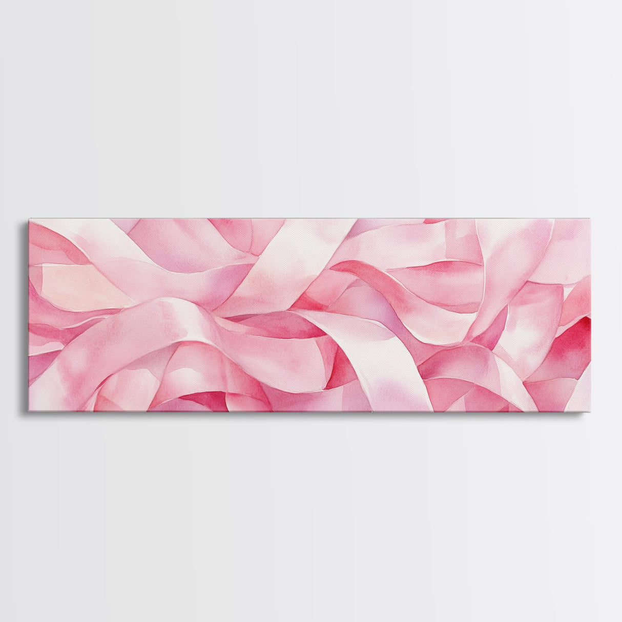 Pink Ribbon Abstract Art Canvas Print Light Pink Wall Art Minimalist Artwork Bedroom Art Above Sofa Decor Gift Idea For Her