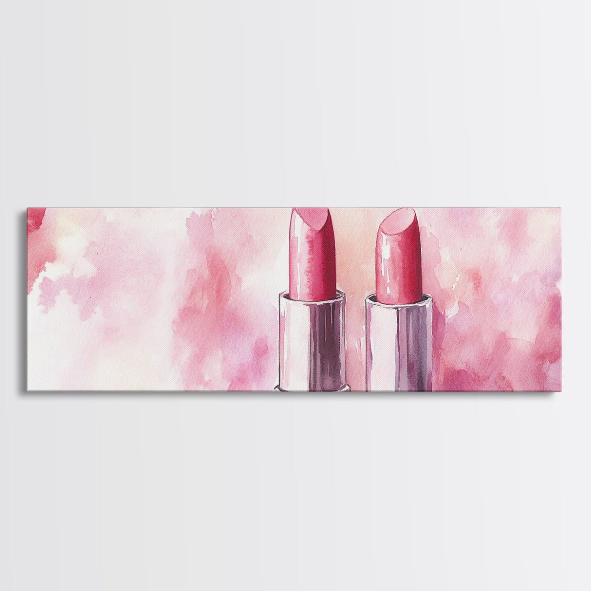 Lipstick Canvas Print, Whimsical Feminine Wall Art, Pink Abstract Makeup-Inspired Art, Bedroom or Beauty Room Gift Idea, Light Pink Decor