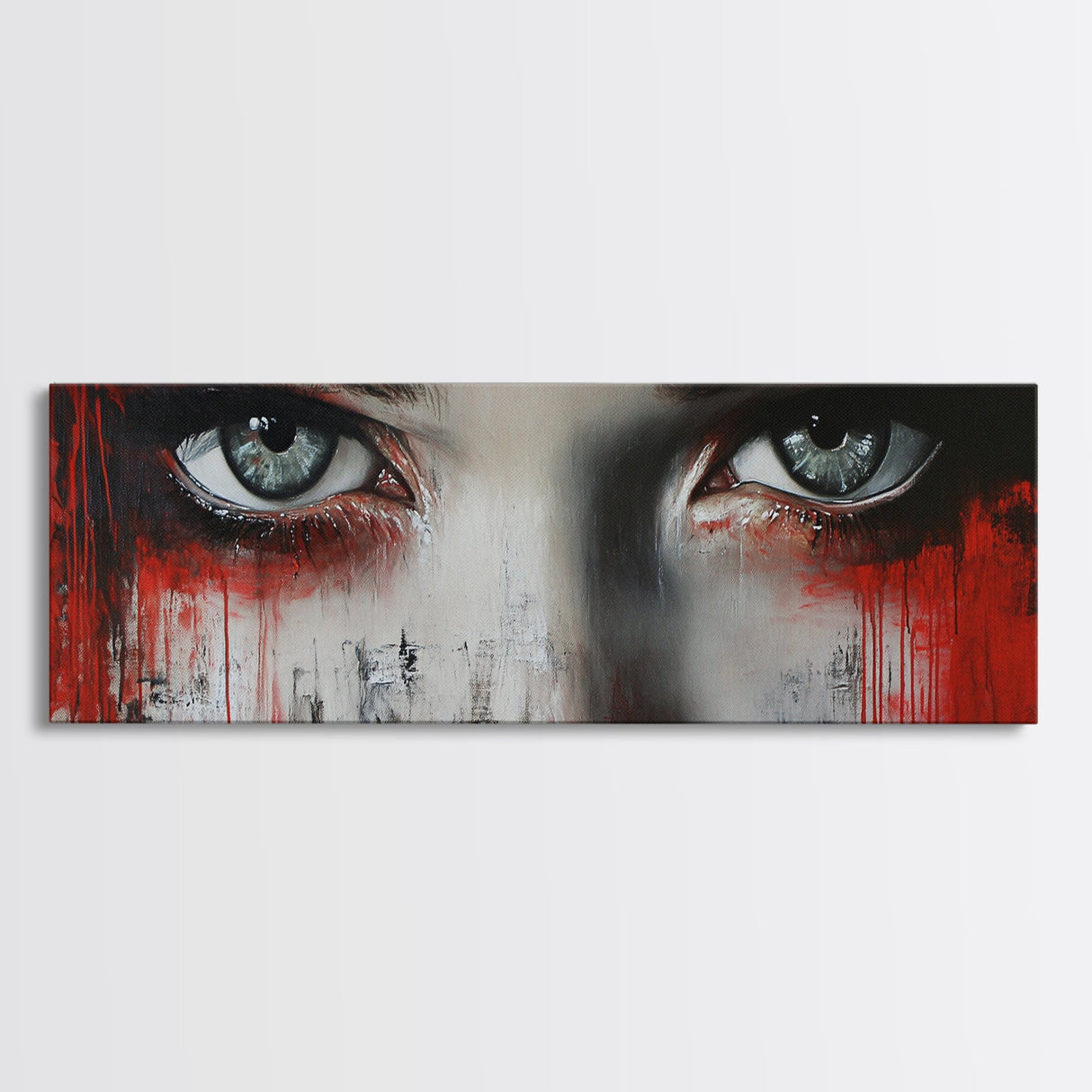 Moody Abstract Canvas Print Framed, Dark Romance Painting Wall Art, Unique Portrait Artwork Gift Idea Modern Home Decor Accent