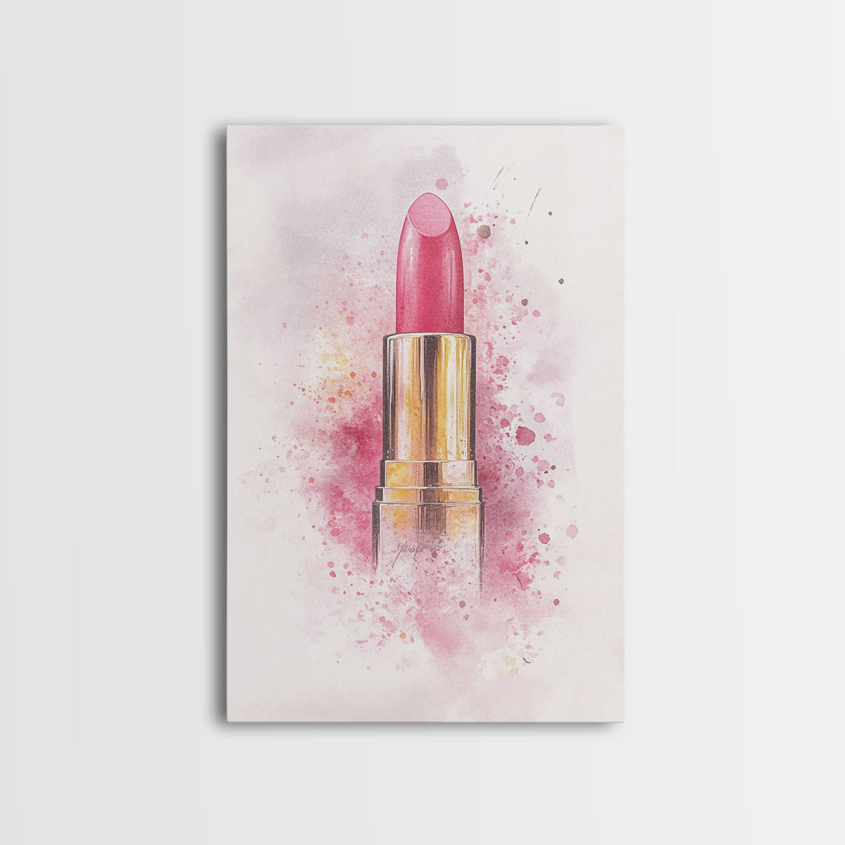 Radiant Pink Lipstick Canvas Print | Feminine Wall Art | Makeup Lover Decor | Modern Minimalist Art | Bathroom Accent | Gift Idea Her