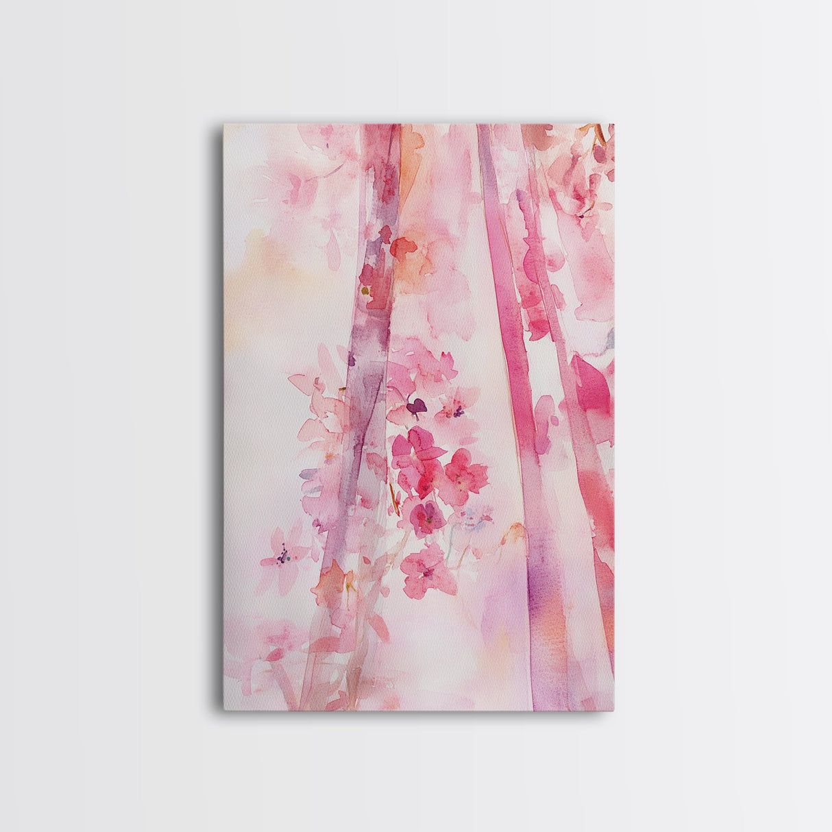Pink Petals Canvas Print Abstract Floral Art Light Pink Dorm Wall Art Whimsical Art Minimalist Rustic Farmhouse Bedroom Decor Gift