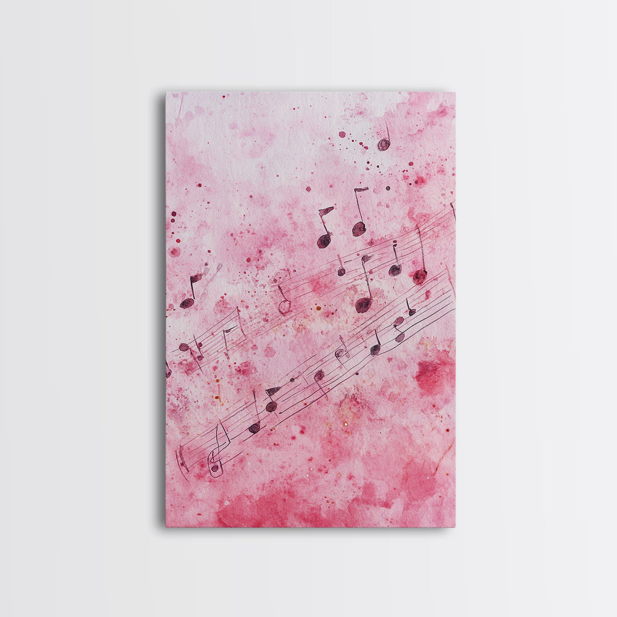 Pink Musical Notes Canvas Print, Whimsical Art, Music Lover Gift, Pink Wall Art for Dorm, Light Pink Wall Art, Artistic Decor, Living Room Art