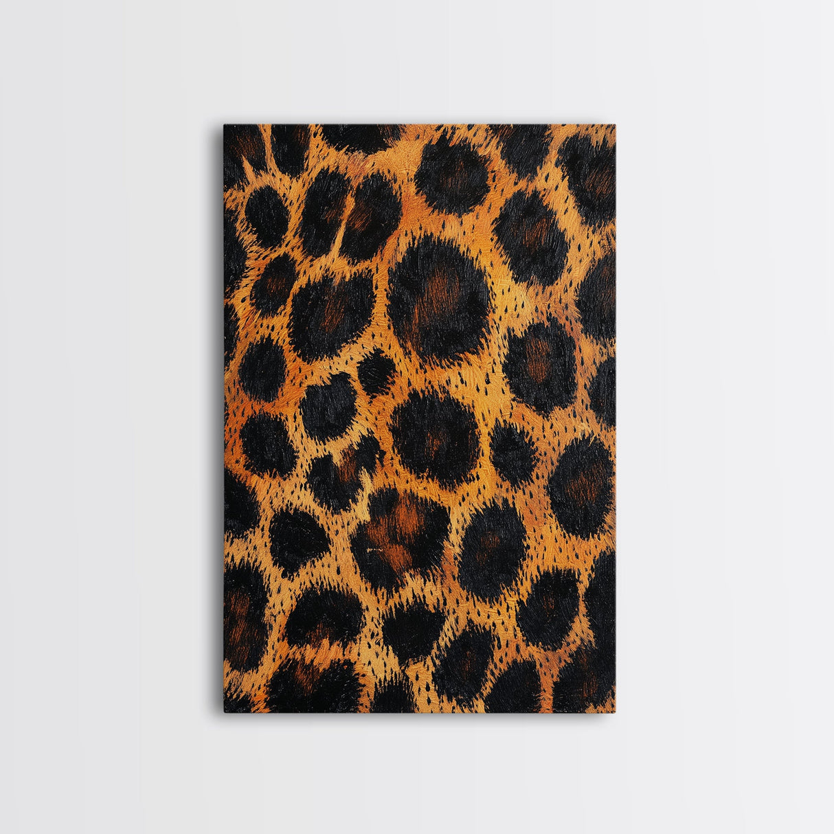 Leopard Wall Art Framed Canvas Print, Animal Print Rustic Decor, Bedroom Art, Skinny Tall Wall Art, Farmhouse Living Room Art
