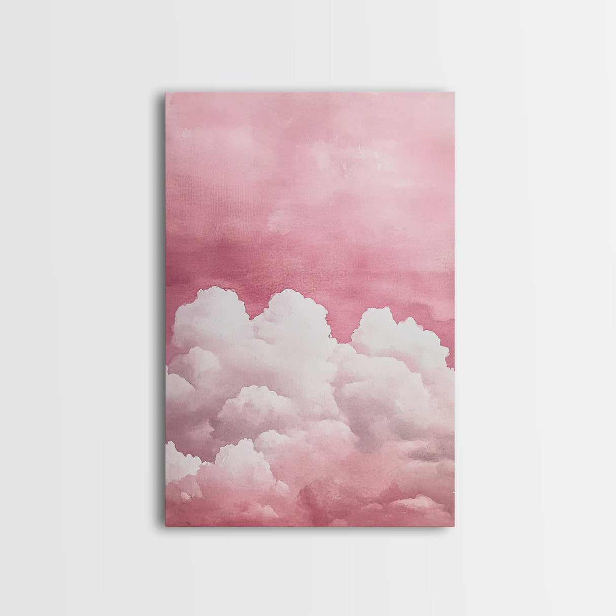 Dreamy Pink Clouds Canvas Print Light and Airy Minimalist Art Above Bed Wall Art Guest Room Decor Rustic Aesthetic Fall Accent Gift