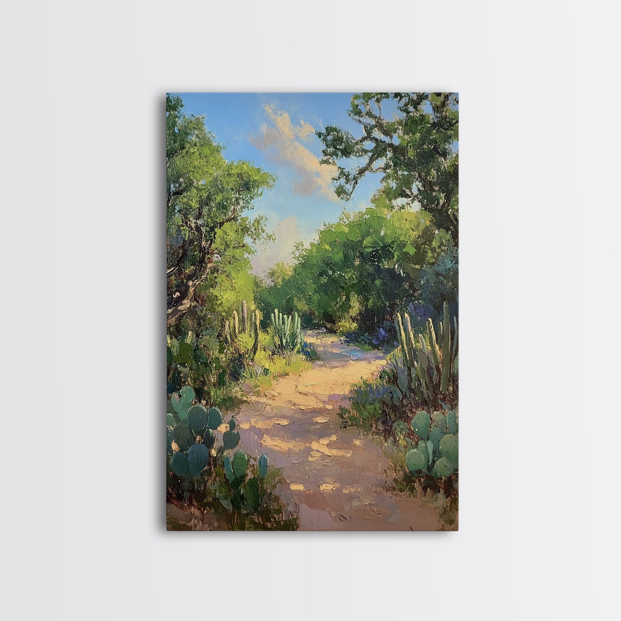 Serene GardenPath Canvas Print Southwest Wall Art Rustic Decor Above Bed Art Farmhouse Wall Art Gift Idea Landscape Painting