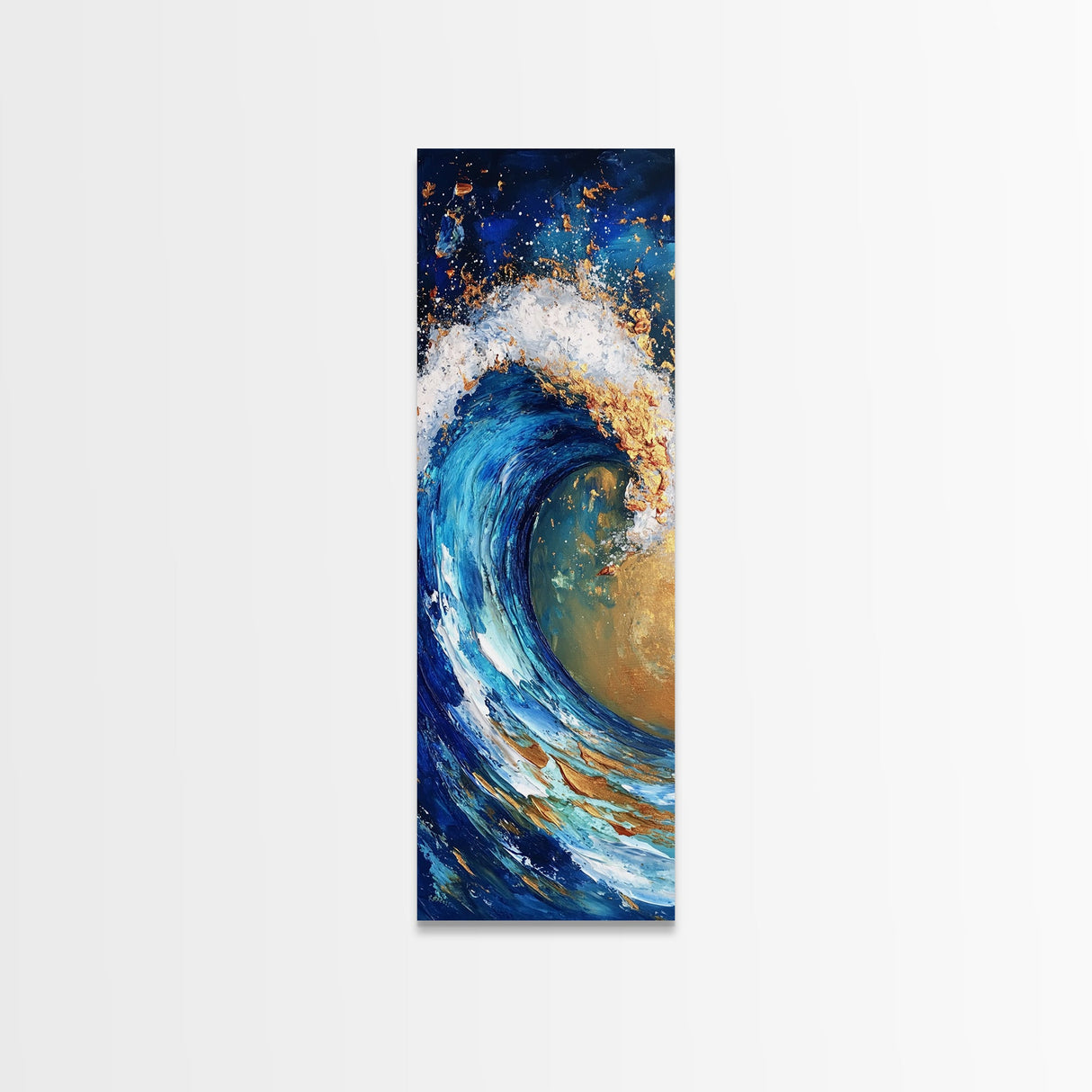 Ocean Wave, coastal decor, nautical painting, seascape painting, blue and green wall art, extra wide art, Canvas Print