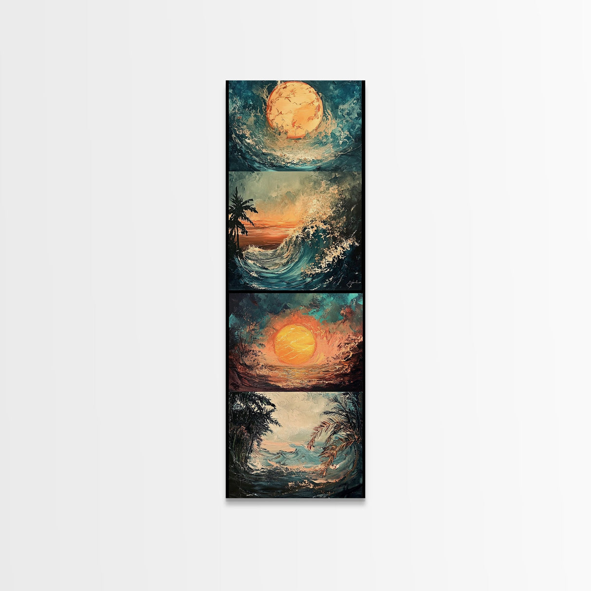 Sunset Ripples, Lake Painting, Vibrant Colors, Canvas Print, Landscape Painting, Above Bed Wall Art, Rustic Wall Art