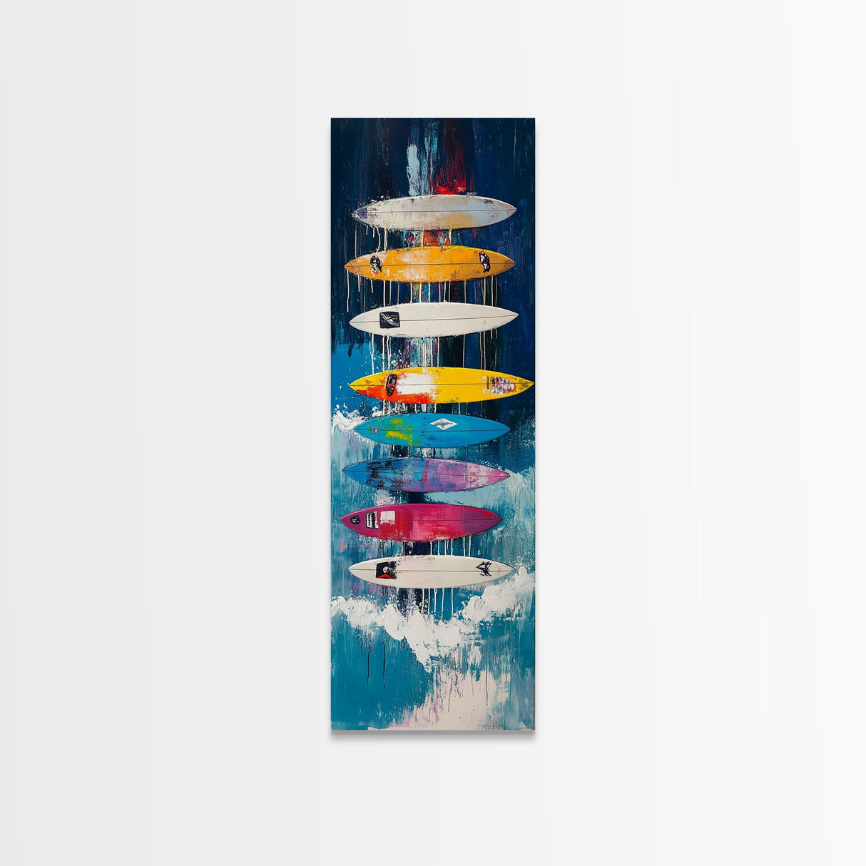 Surfboard Art, Coastal Decor, Framed Canvas Print, Surf Wall Art, Nautical Painting, Beach House Art, Living Room Art