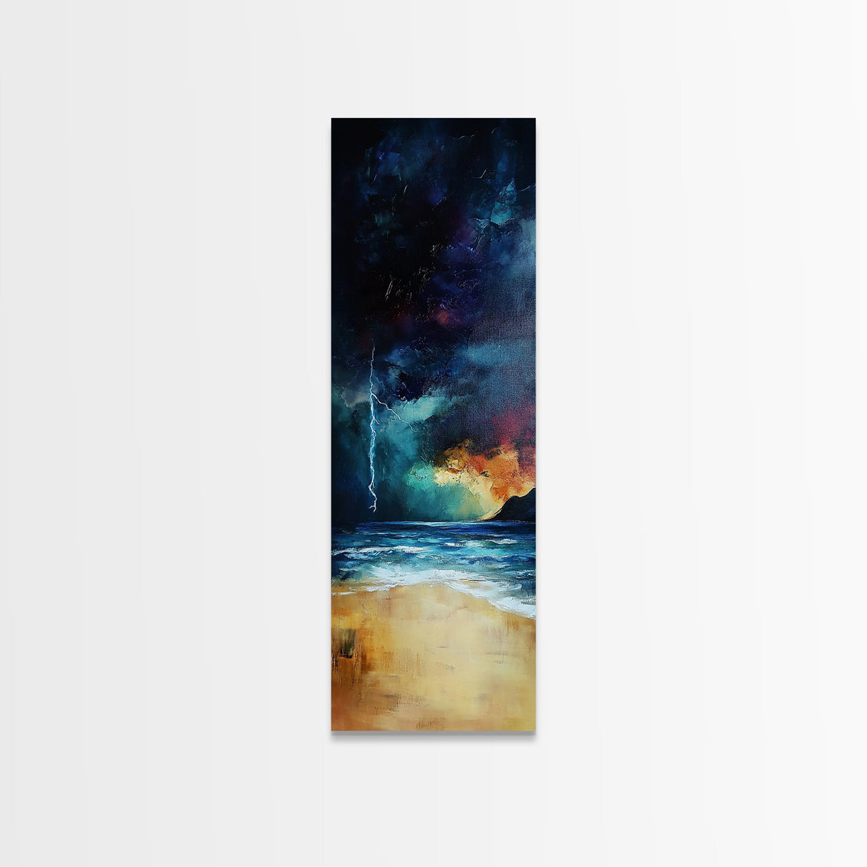 Stormy Ocean, Moody Art, Canvas Print, Nautical Painting, Dark Romance Painting, Coastal Wall Art, Living Room Art
