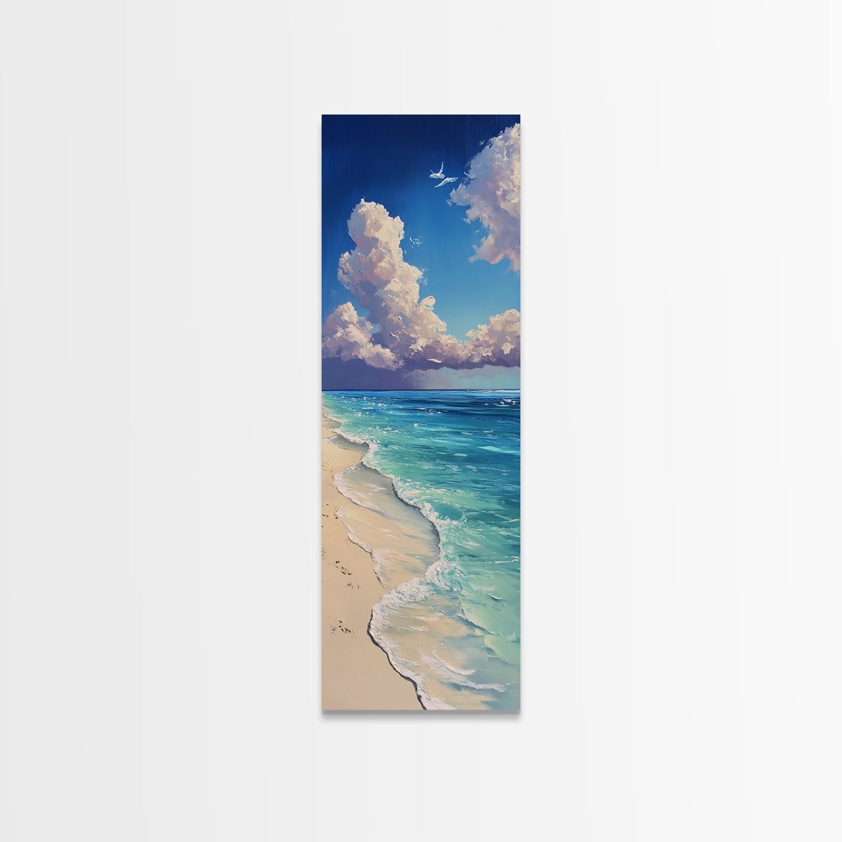 Beach Painting, Coastal Landscape Art, Ocean Waves, Nautical Wall Art, Seascape Painting, Canvas Print, Coastal Decor, Gift Idea