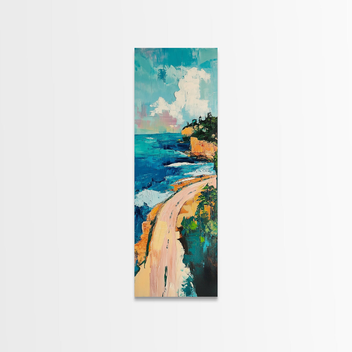 Coastal Cliffs, painting morro bay, surf wall art, seascape painting, coastal wall art, nautical decor, living room art, canvas print
