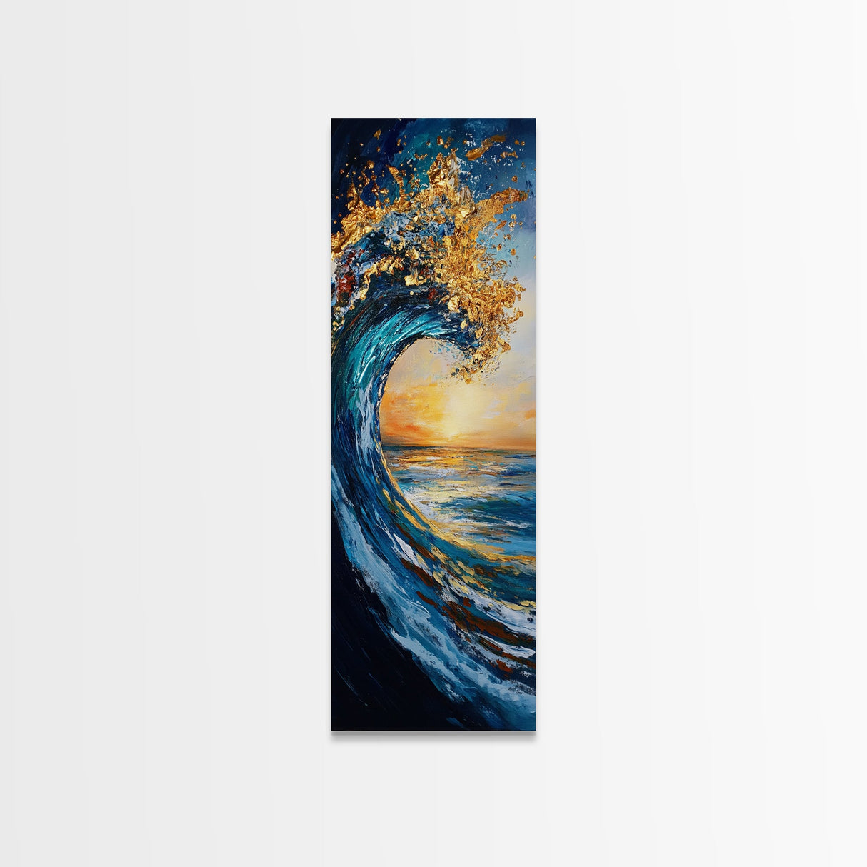 Ocean Wave Art, Surf Wall Art, Coastal Decor, Framed Canvas Print, Nautical Painting, Moody Art, Extra Wide Art, Seascape Painting