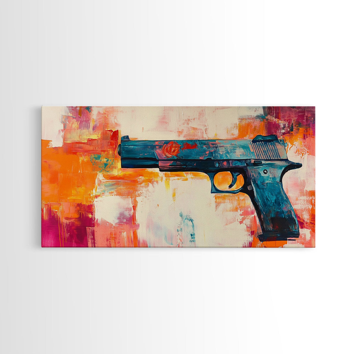 Graffiti wall art, framed canvas print, extra wide art, modern pop art, bold abstract painting, vibrant wall decor, contemporary art