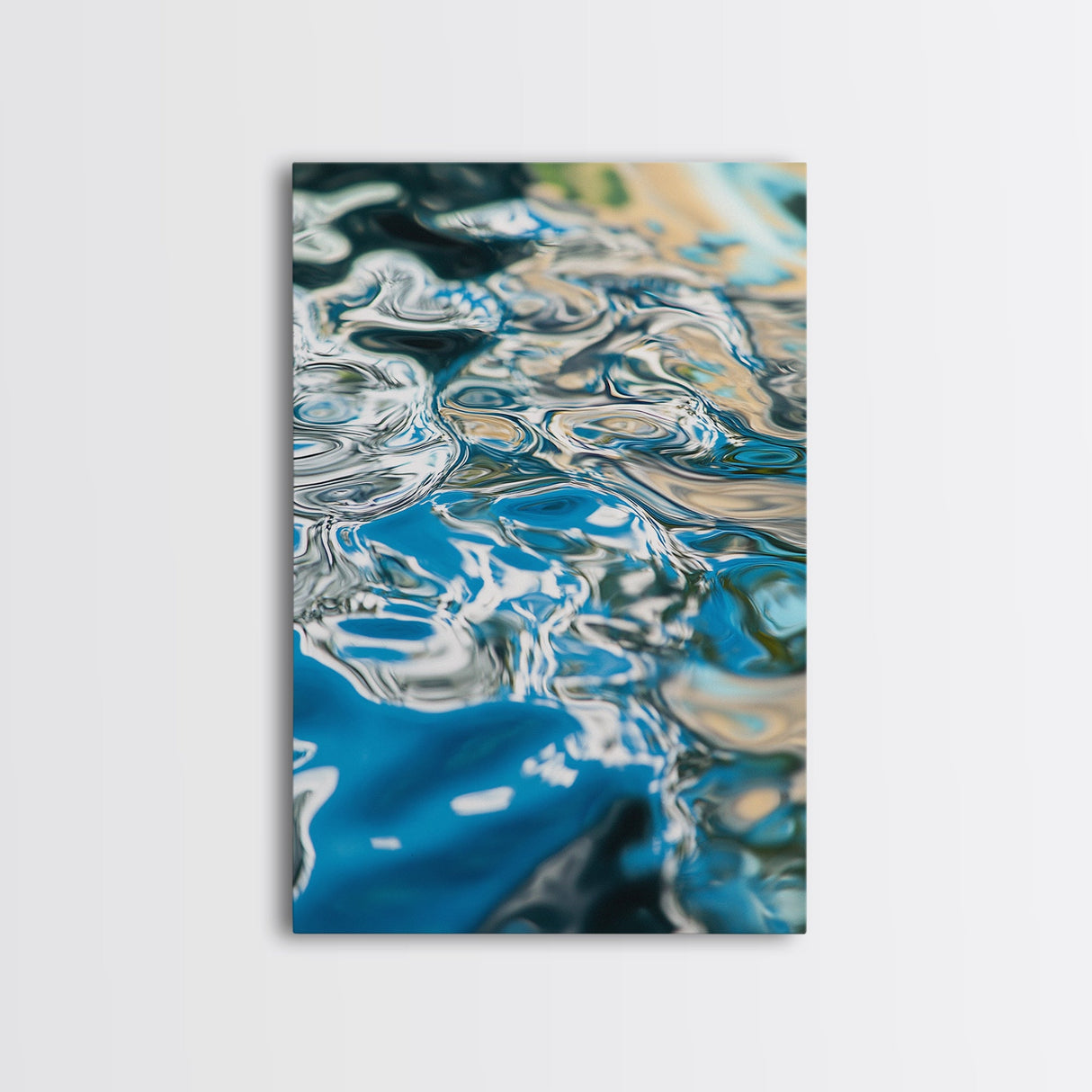 Water Reflection, abstract art, teal wall art, coastal decor, wabi sabi art, minimalist art, framed canvas print, wall decor
