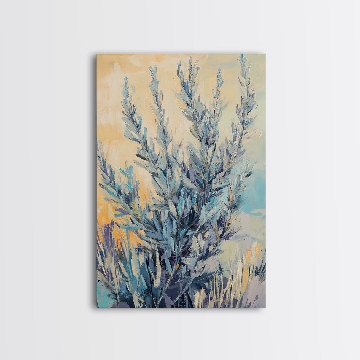 Sage Green Art, Botanical Wall Decor, Nature-Inspired Art, Minimalist Art, Living Room Wall Art, Framed Canvas Print, Rustic Decor