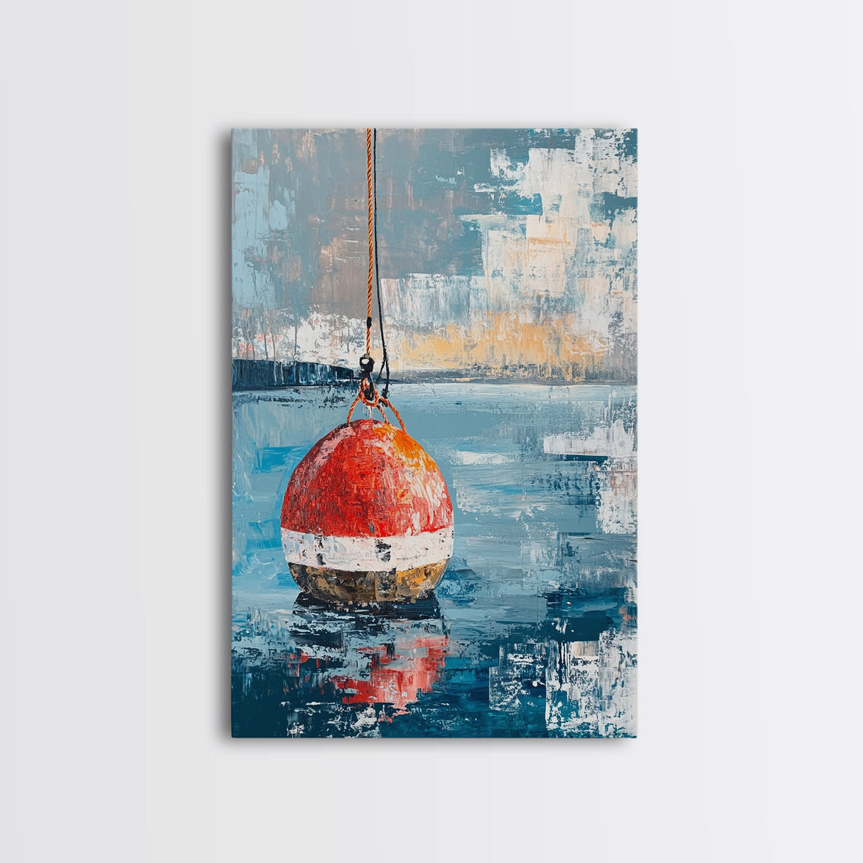 Fishing Buoy, Nautical Wall Art, Rustic Decor, Coastal Art, Ocean Art, Living Room Art, Canvas Print, Gift Idea