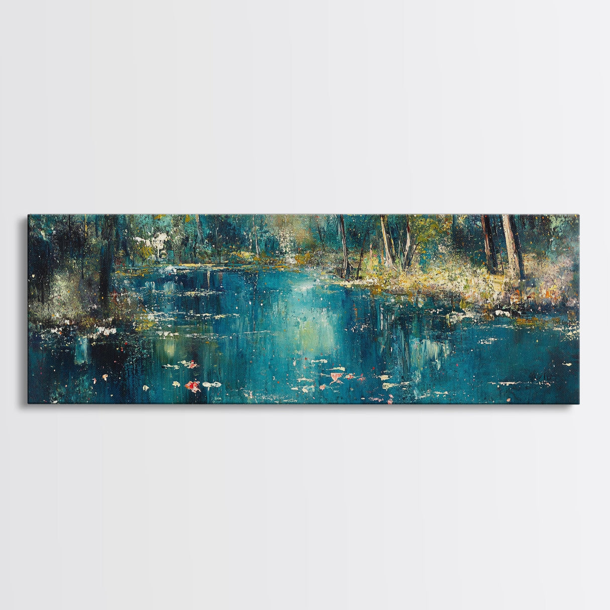 Tranquil Pond Reflection Canvas Print Serene Nature Wall Art Peaceful Landscape Home Decor Office Bedroom Gift