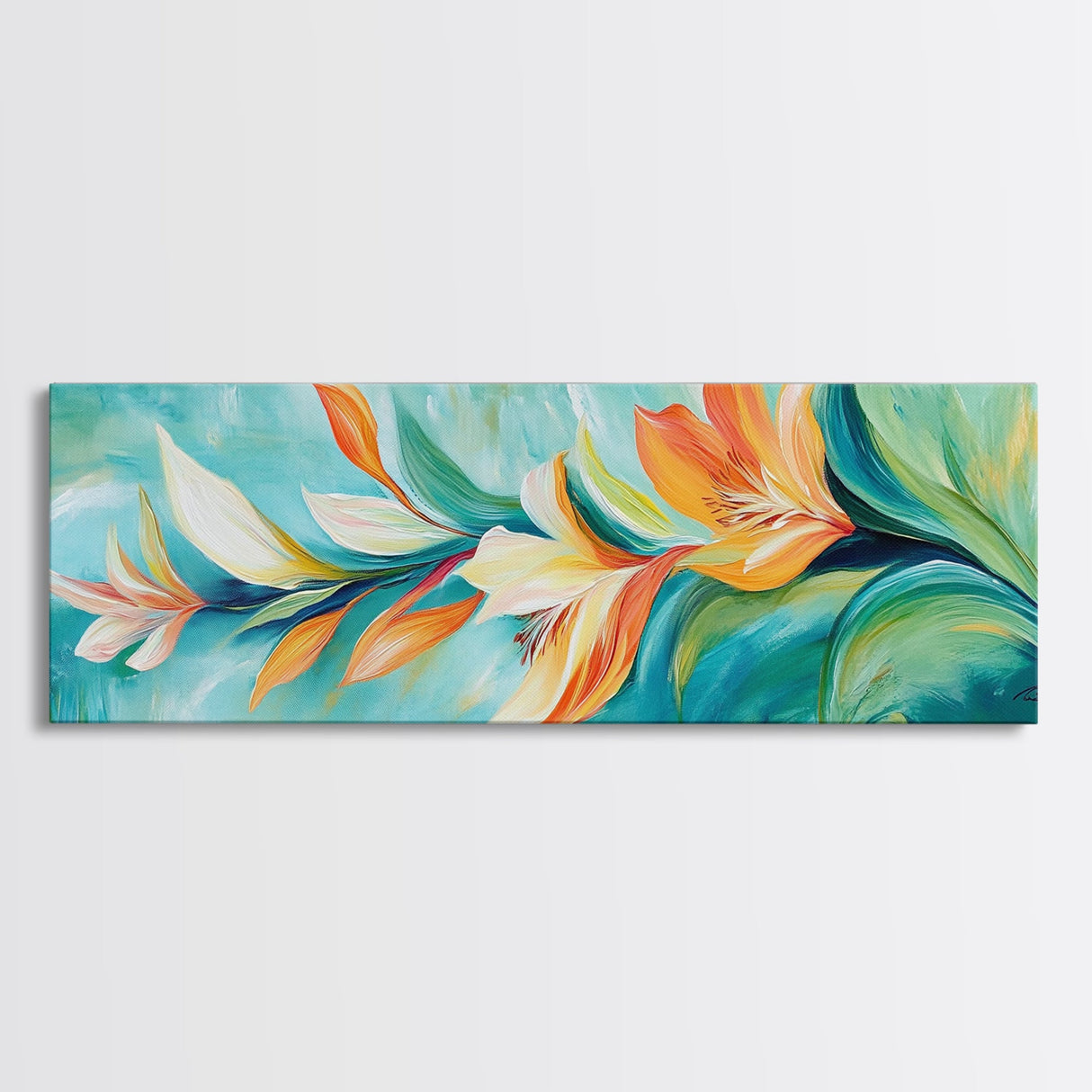 Tropical Floral Art, Vibrant Botanical Painting, Boho Nature Wall Decor, Bright Summer Home Decor, Bedroom or Living Room Art