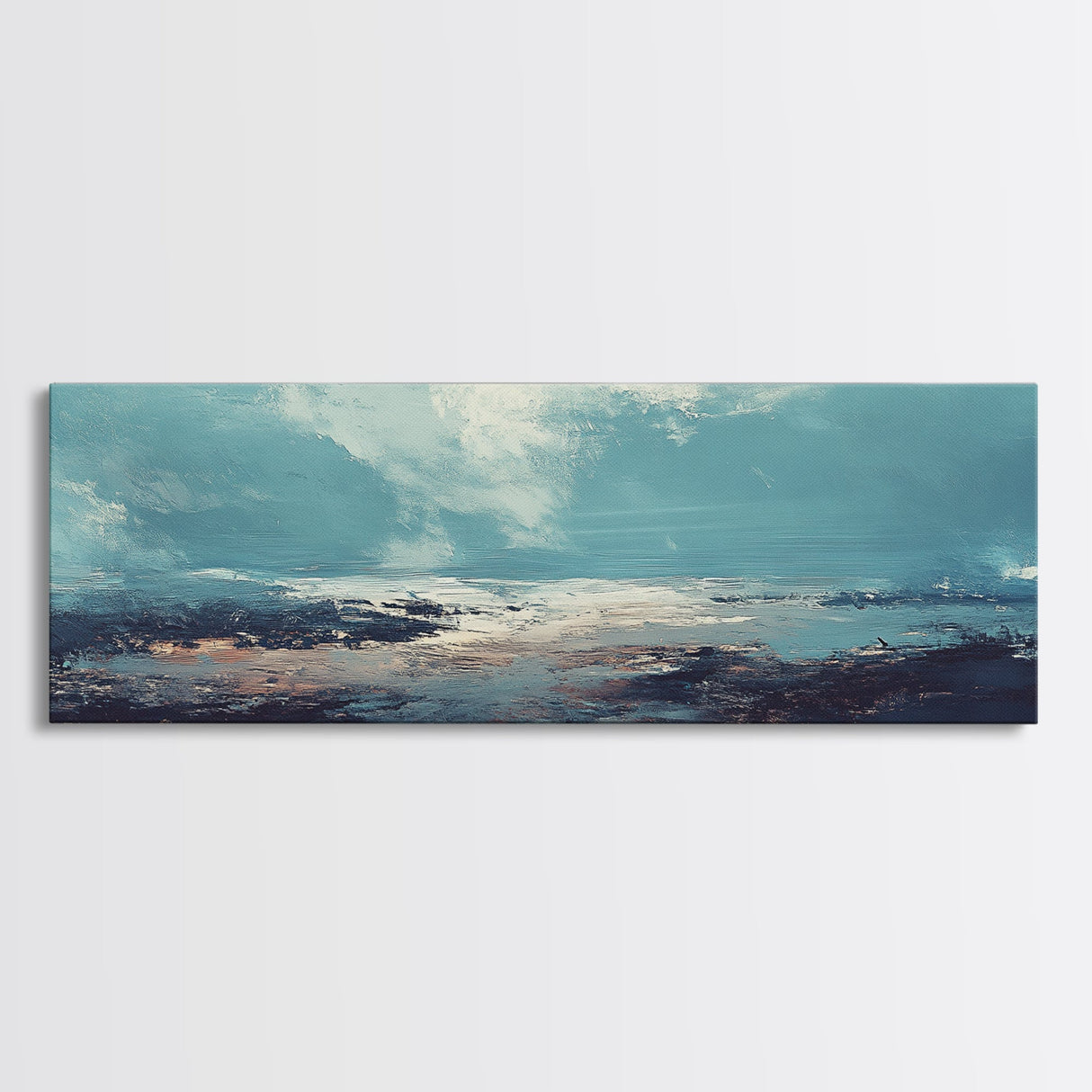 Moody Ocean Canvas Print Coastal Seascape Art, Abstract Blue Water Painting, Home Decor, Living Room Wall Art, Ocean Wall Art