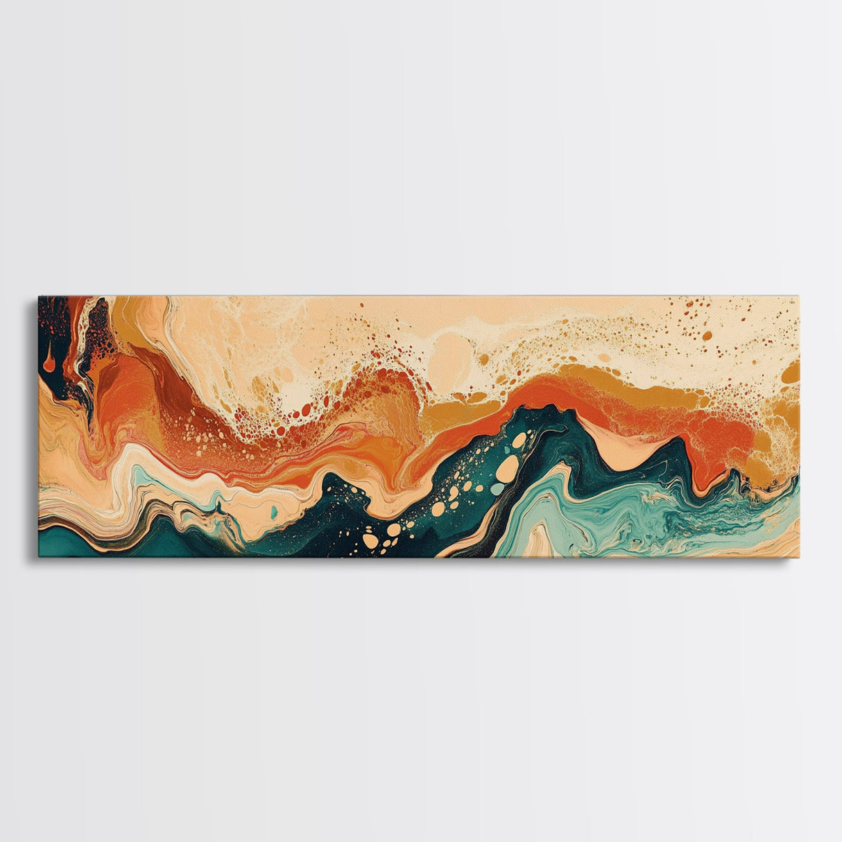 Earthy, Abstract, Swirl, Texture, Framed Canvas Print, Boho Wall Art, Warm Tones Painting, Living Room Decor, Modern Aesthetic