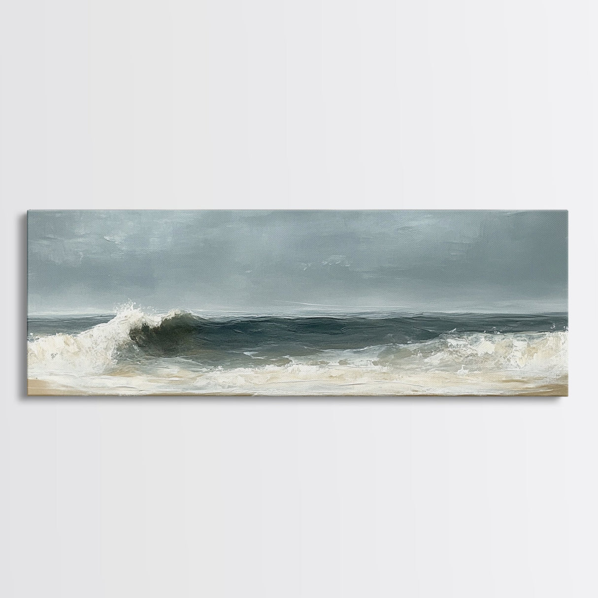 Stormy, Waves, Ocean, Moody, Canvas Print, Coastal Art, Nautical Wall Decor, Living Room Artwork, Dark Beach Painting