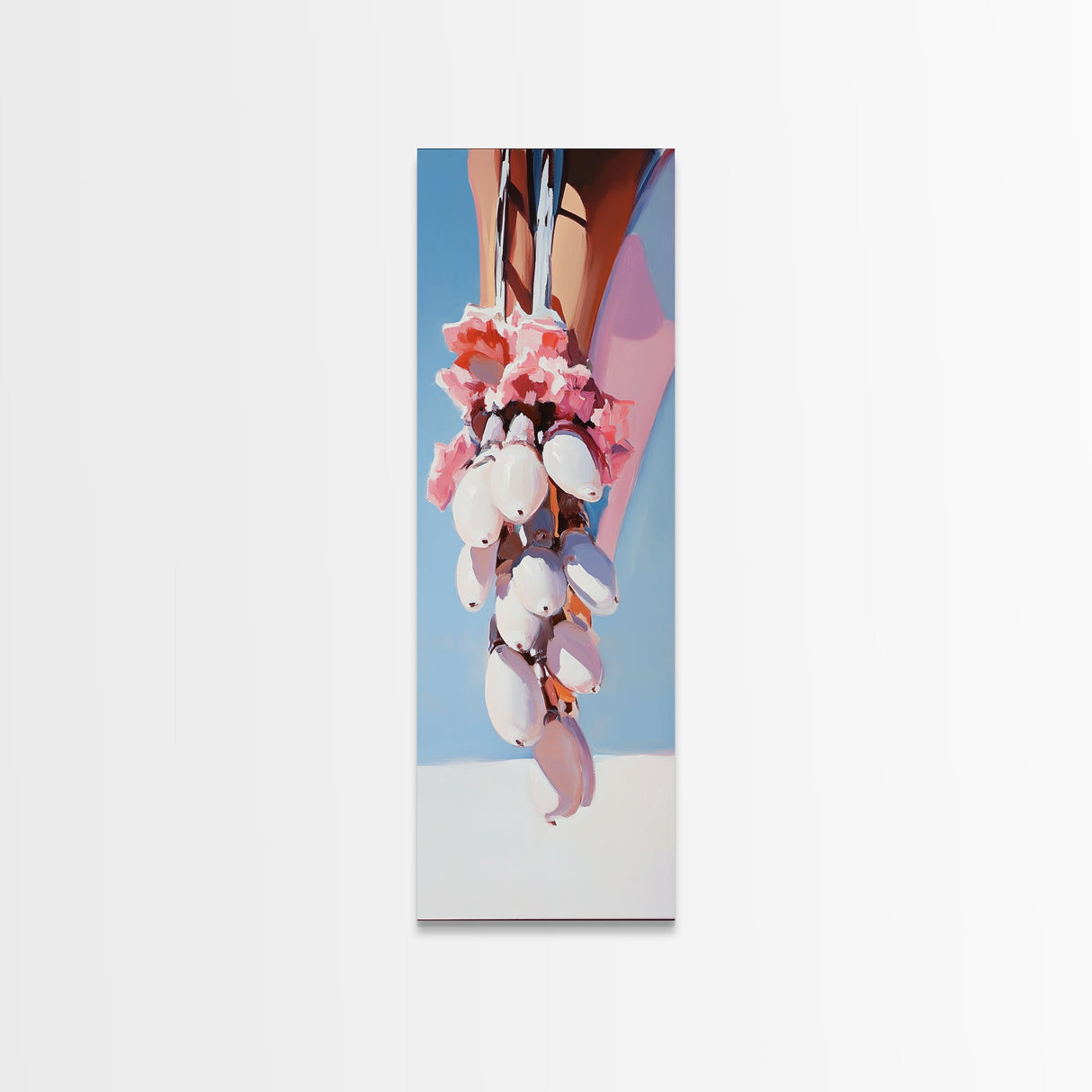 Desert Bloom, Floral Art, Pink and White Aesthetic, Framed Canvas Print, Minimalist Wall Art, Southwest Decor, Boho Home Accent