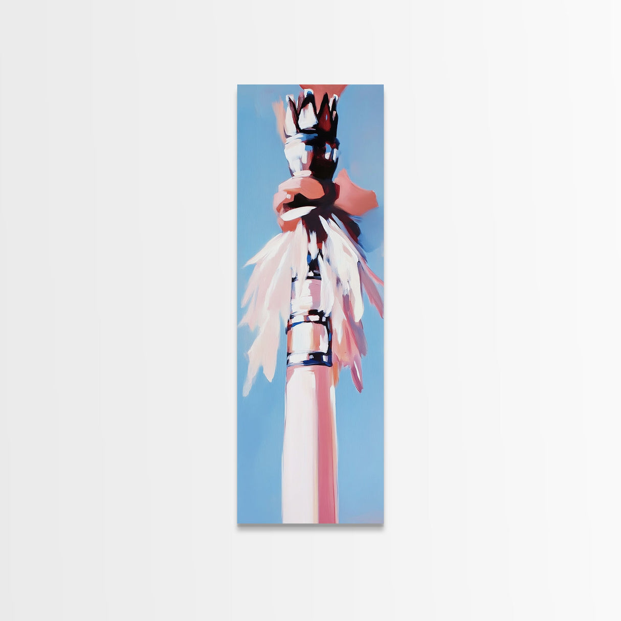 Feathered Totem, Tribal, Dreamy, Canvas Print, Boho Wall Art, Ethereal Painting, Spiritual Decor, Modern Artistic Decor