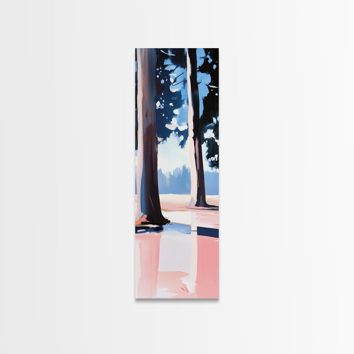 Pine Trees, Forest Reflections, Calm Nature Scene, Framed Canvas Print, Minimalist Landscape, Serene Forest Wall Art, Nature Decor