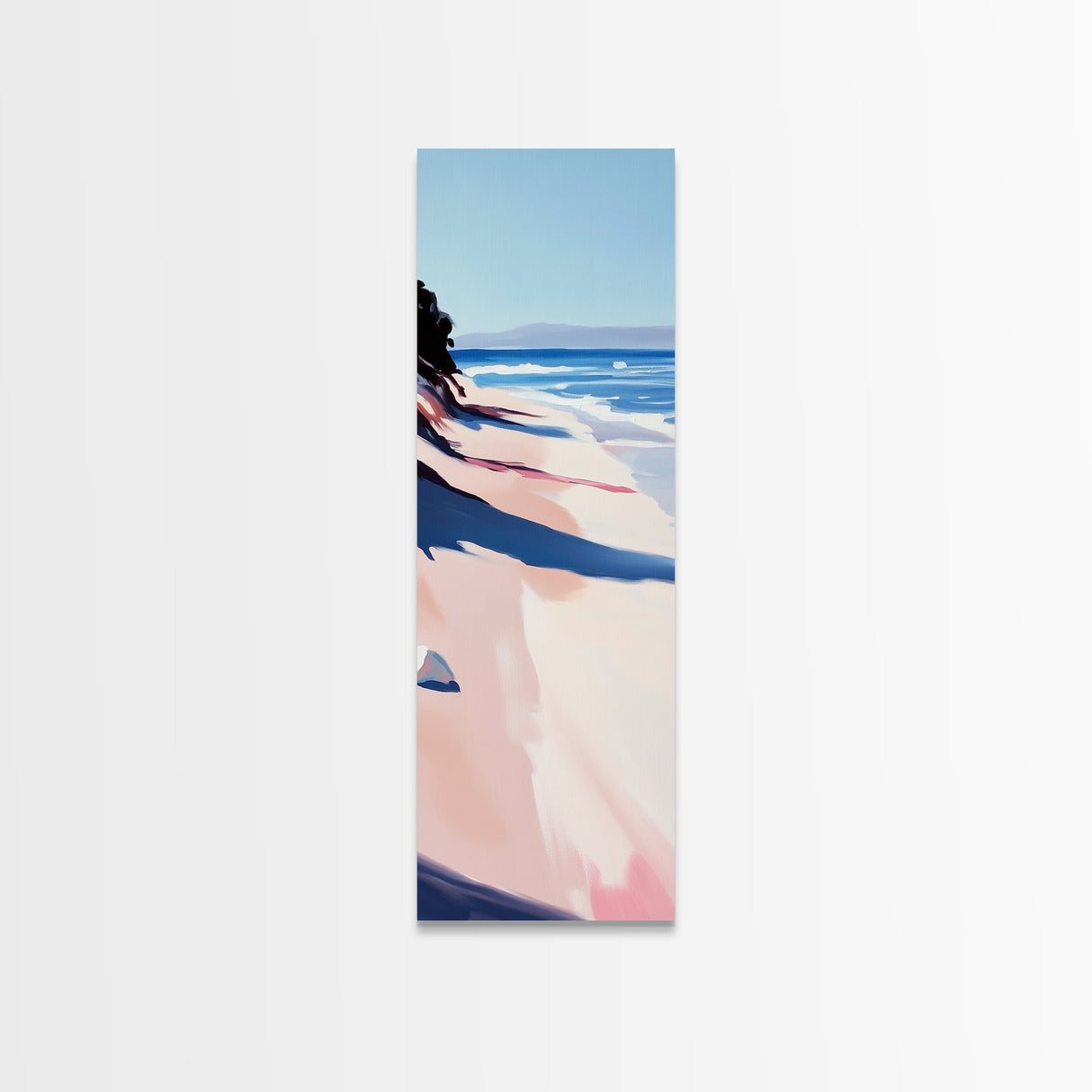 Coastal Shore, Beach Landscape, Ocean Wall Art, Framed Canvas Print, Modern Seascape, Minimalist Home Decor, Bedroom Print