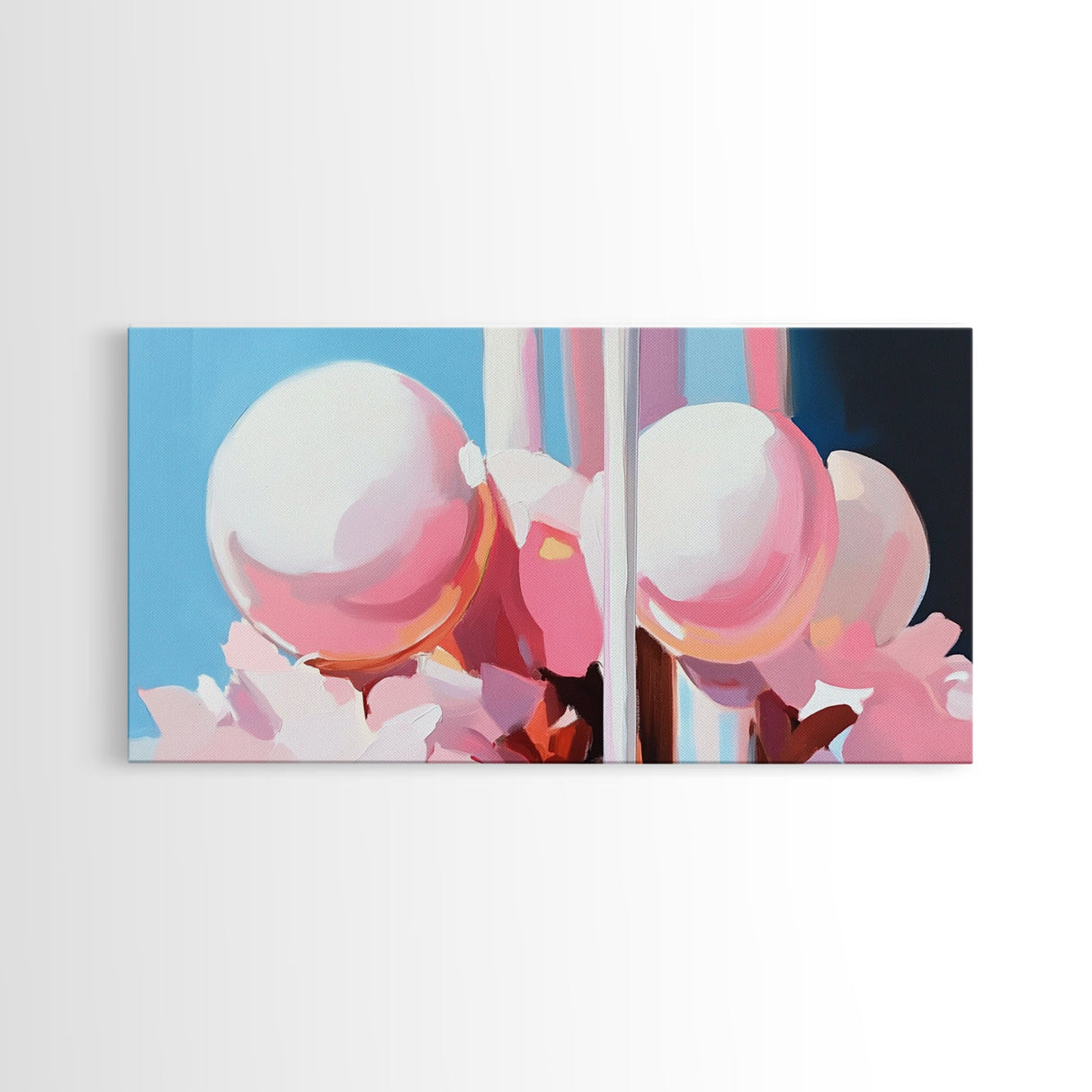 Abstract Sphere Art, Modern Pastel Aesthetic, Surreal Reflection Painting, Dreamy Minimalist Home Decor, Unique Wall Art, Canvas Print