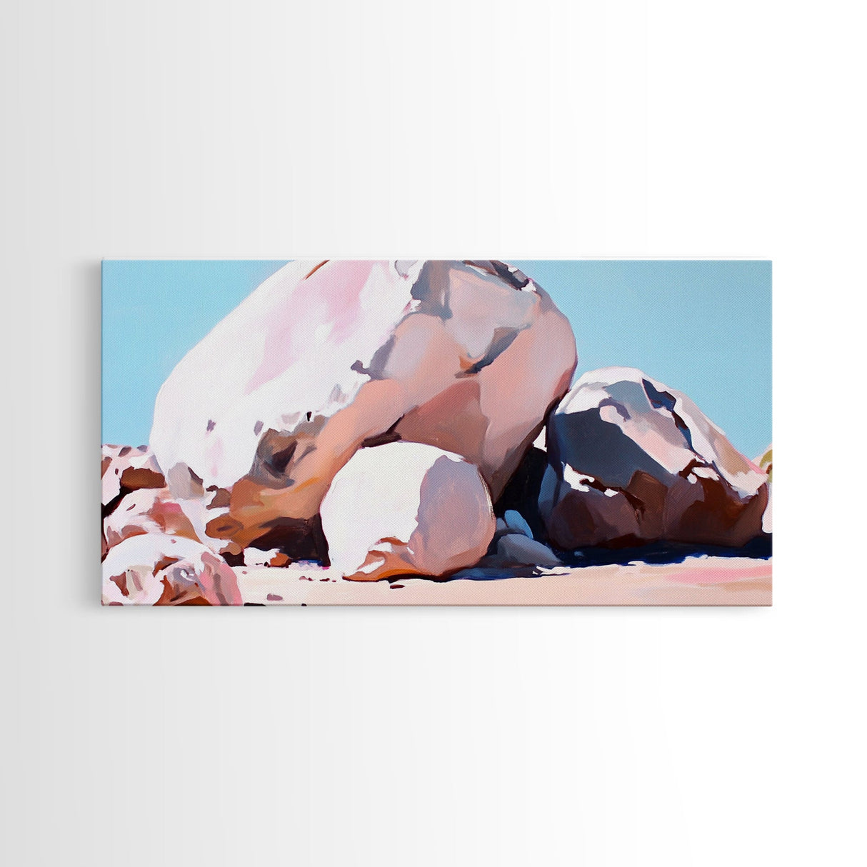 Rock Formations, Desert Landscape, Warm Neutrals, Canvas Print, Bohemian Wall Art, Modern Minimalist Decor, Earthy Tones, Bedroom Wall Art