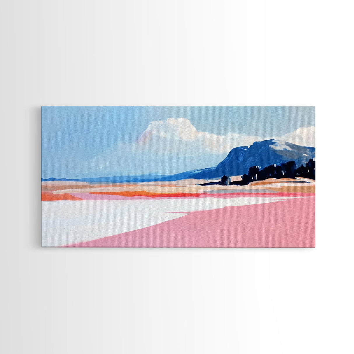 Mountain Horizon, Pastel Desert, Sunset Landscape, Canvas Print, Southwest Wall Art, Earth Tone Decor, Living Room Artwork, Scenic Painting