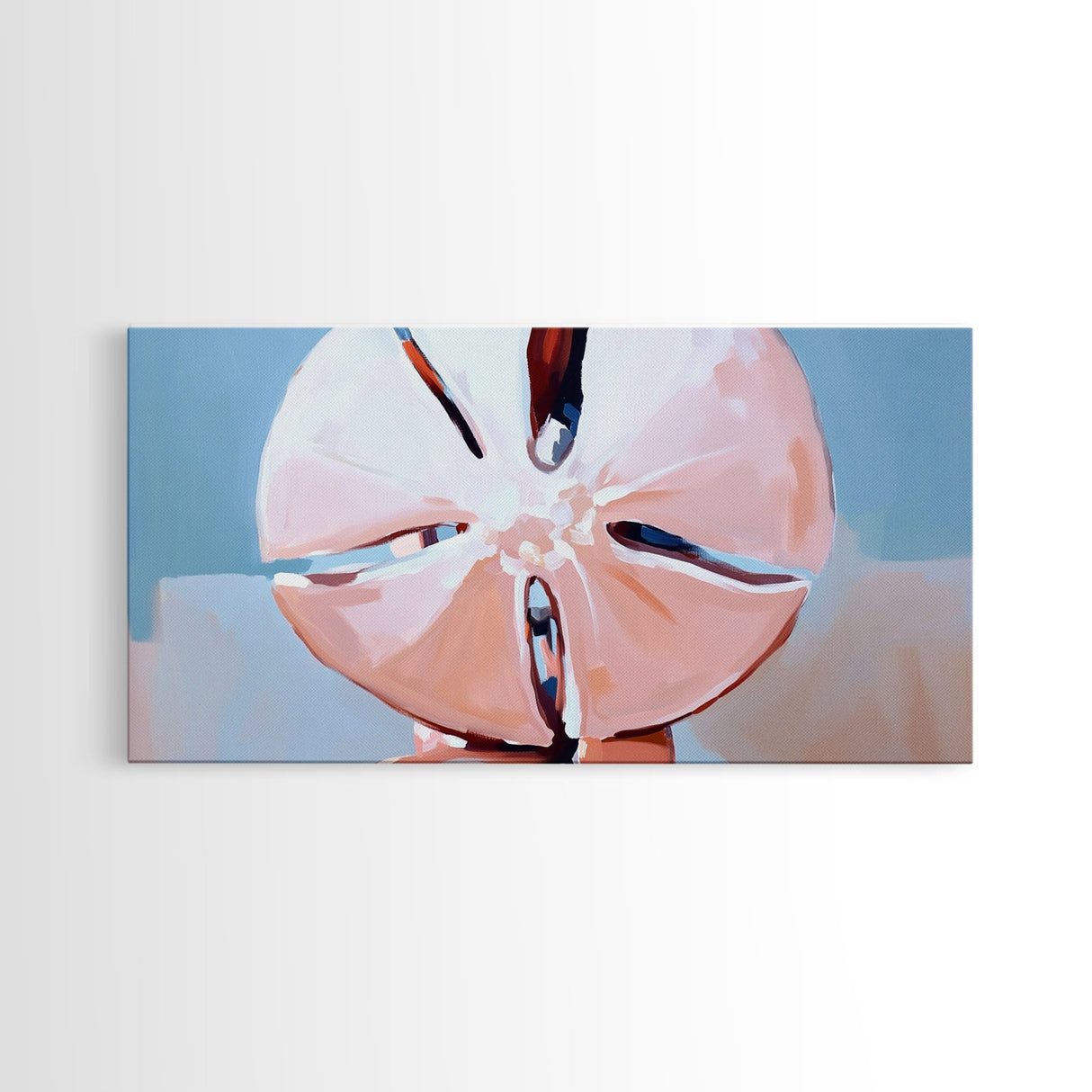 Sand Dollar, Beach Collectible, Coastal Aesthetic, Soft Pastel, Framed Canvas Print, Boho Ocean Art, Living Room Wall Art, Nautical Decor