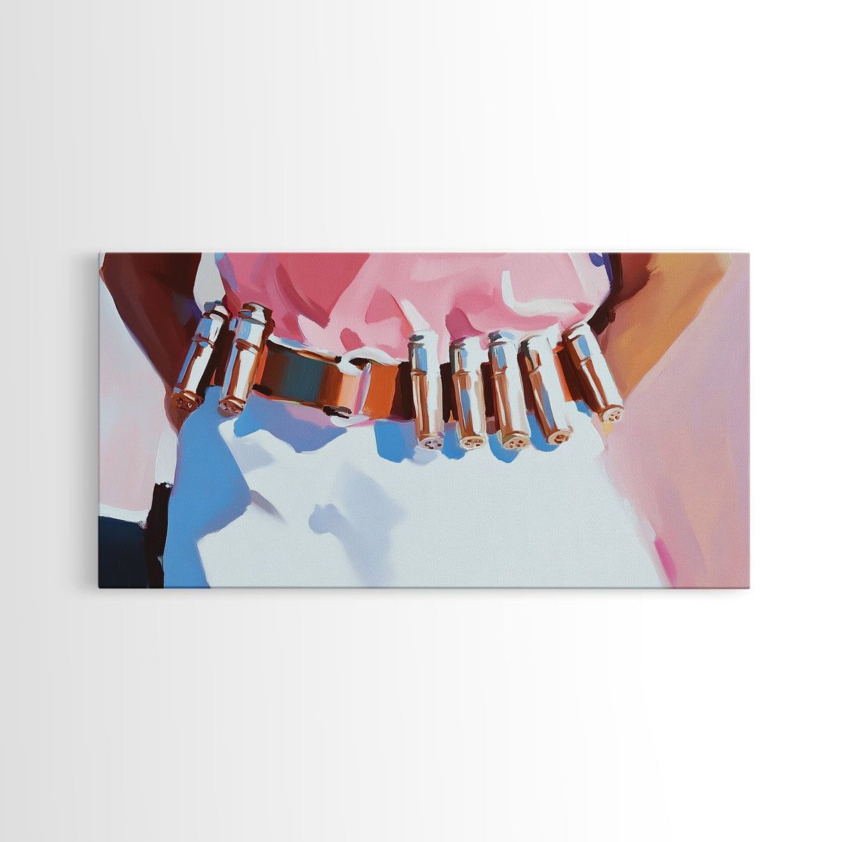 Western Style, Pink Cowboy, Modern Americana, Rustic Art, Boho Aesthetic, Home Office Wall Art, Western Decor, Framed Canvas Print