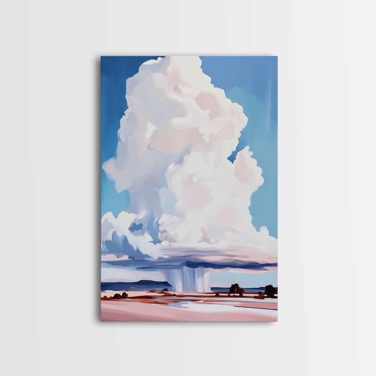 Storm Clouds, Dramatic Sky Art, Framed Canvas Print, Landscape Decor, Moody Weather Painting, Nature Artwork, Living Room Aesthetic