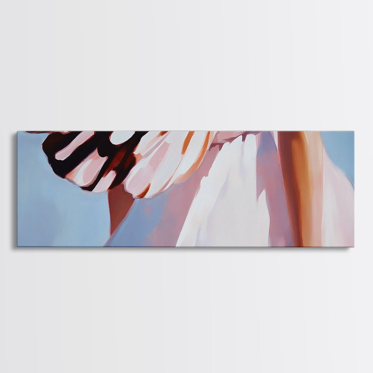 Butterfly Wing, White Dress, Canvas Print, Nature Art, Bohemian Wall Decor, Feminine Aesthetic, Delicate Artwork, Whimsical Painting