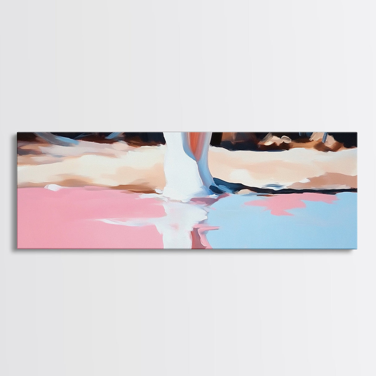 Pink Reflection, Abstract Art, Feminine Aesthetic, Soft Pastel Painting, Canvas Print, Minimalist Wall Art, Bedroom Wall Decor