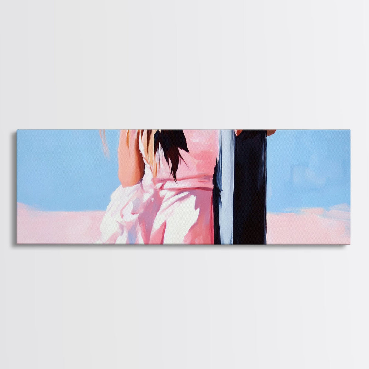 Pink Dress, Soft Pastels, Framed Canvas Print, Feminine Wall Art, Elegant Home Decor, Dreamy Bedroom Aesthetic, Modern Minimalist