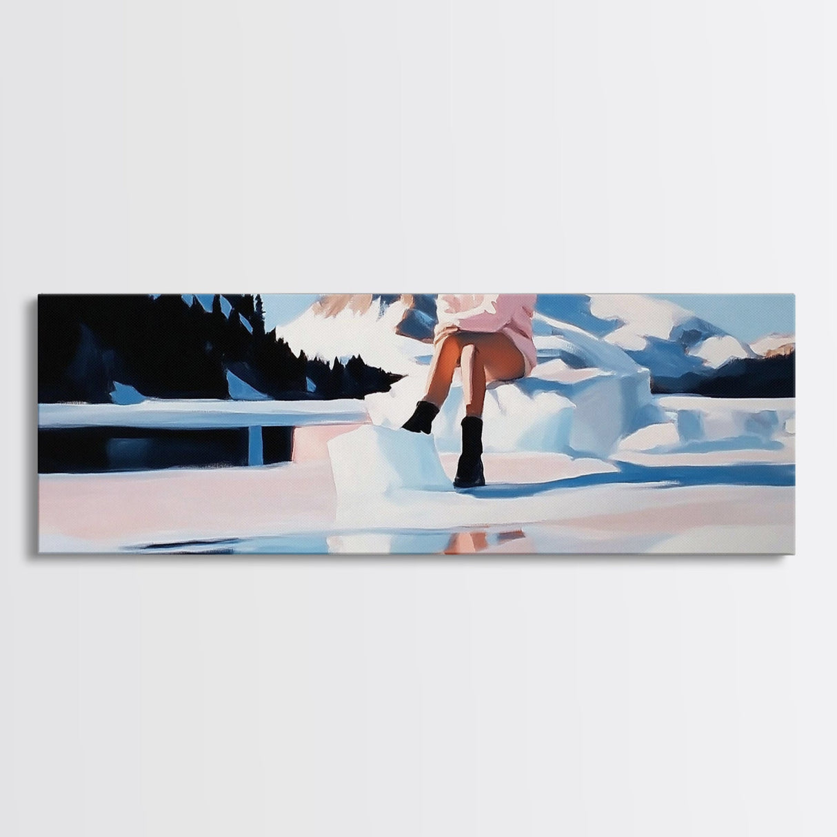 Ice Queen, Winter Wonderland, Feminine Adventure Art, Dreamy Arctic Scene, Fashion-Inspired Decor, Home Aesthetic, Framed Canvas Print