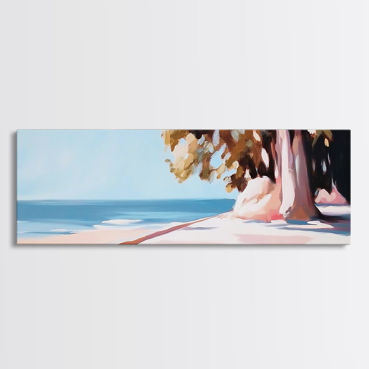 Beach Horizon, Coastal Escape, Tranquil Ocean Art, Seaside Aesthetic, Relaxing Home Decor, Bohemian Summer Vibes, Canvas Print