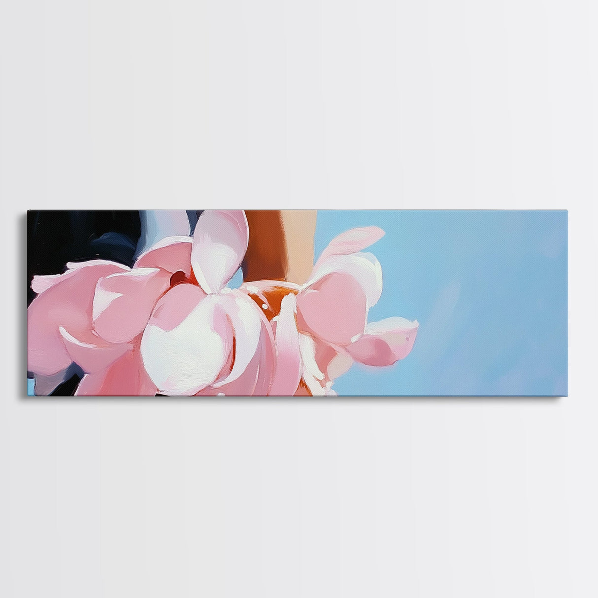 Pink Petals, Romantic Floral, Feminine Wall Art, Boho Aesthetic, Modern Bedroom Art, Pastel Colors, Canvas Print, Chic Flower Painting