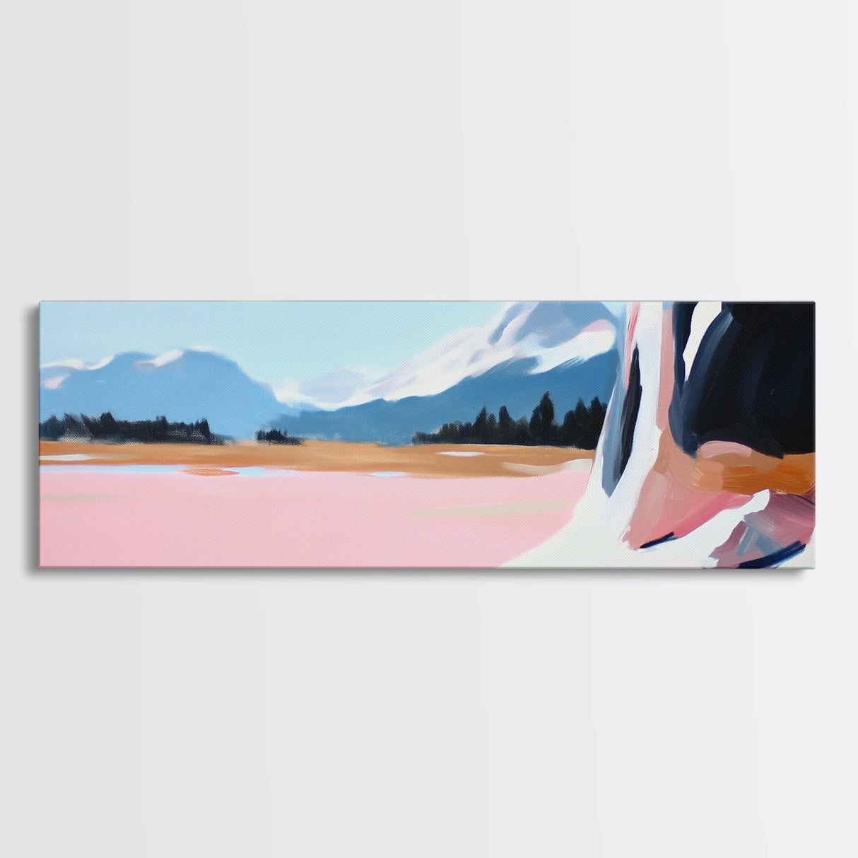 Mountain Escape, Scenic View, Nature Lover, Dreamy Landscape, Framed Canvas Print, Rustic Wall Art, Cabin Decor, Winter Aesthetic
